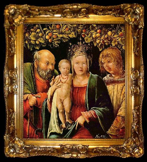 framed  Albrecht Altdorfer Heilige Familie mit einem Engel, ta009-2